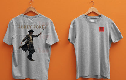 HOKEY POKEY - Original shirt design by ConspiraTees. Cowboy with a medical needle.